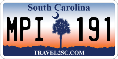 SC license plate MPI191