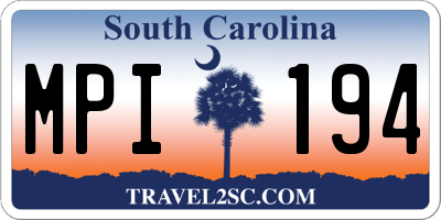 SC license plate MPI194