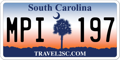SC license plate MPI197