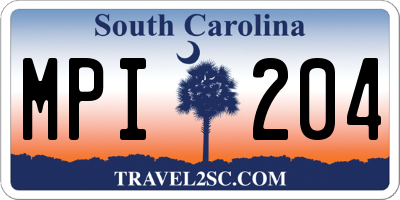 SC license plate MPI204