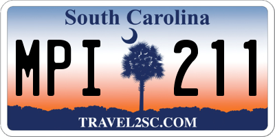 SC license plate MPI211
