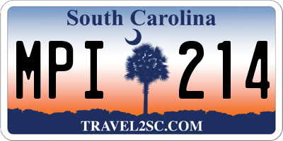 SC license plate MPI214