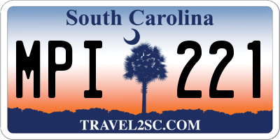 SC license plate MPI221
