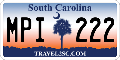 SC license plate MPI222