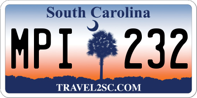 SC license plate MPI232