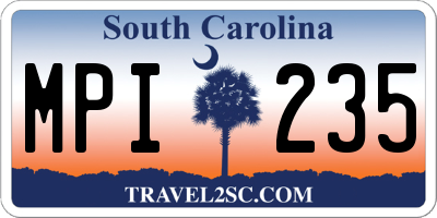 SC license plate MPI235