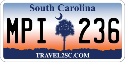 SC license plate MPI236