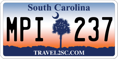 SC license plate MPI237