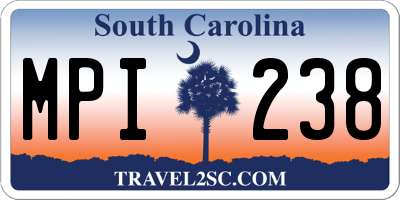 SC license plate MPI238