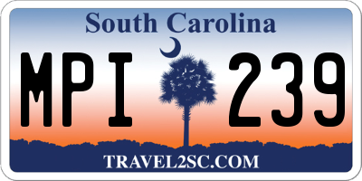 SC license plate MPI239