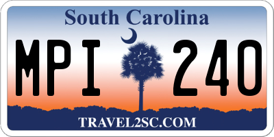 SC license plate MPI240