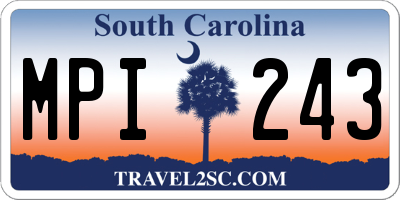 SC license plate MPI243