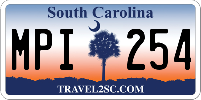 SC license plate MPI254