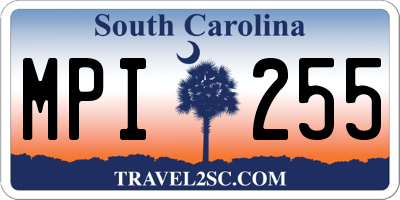SC license plate MPI255