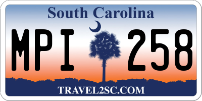 SC license plate MPI258