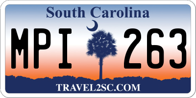SC license plate MPI263