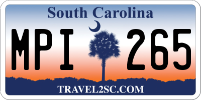 SC license plate MPI265