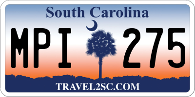 SC license plate MPI275