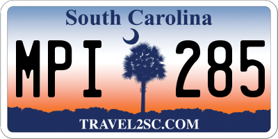 SC license plate MPI285