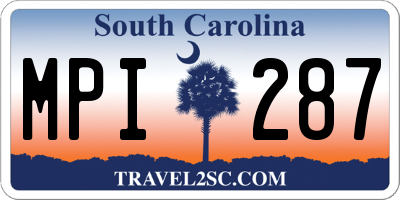 SC license plate MPI287