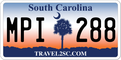 SC license plate MPI288