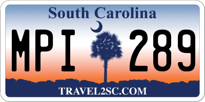 SC license plate MPI289