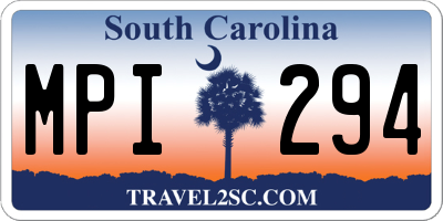 SC license plate MPI294