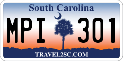 SC license plate MPI301
