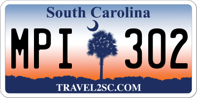 SC license plate MPI302