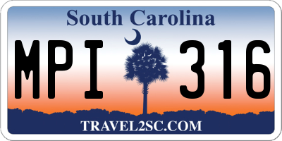 SC license plate MPI316