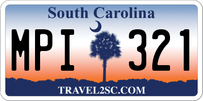 SC license plate MPI321