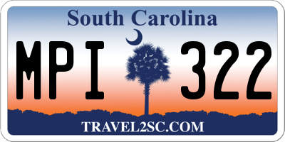 SC license plate MPI322