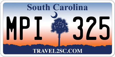 SC license plate MPI325