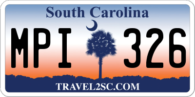 SC license plate MPI326