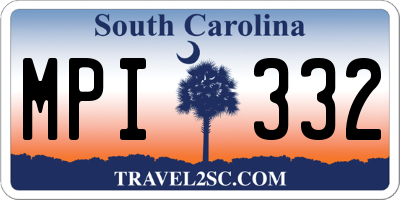 SC license plate MPI332
