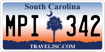 SC license plate MPI342