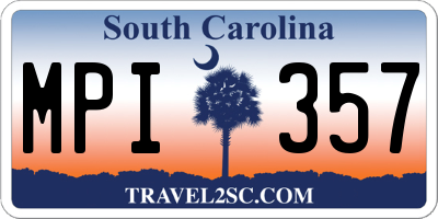 SC license plate MPI357
