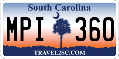 SC license plate MPI360