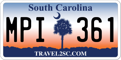 SC license plate MPI361