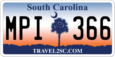 SC license plate MPI366