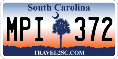 SC license plate MPI372