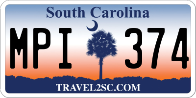 SC license plate MPI374