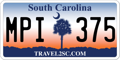 SC license plate MPI375