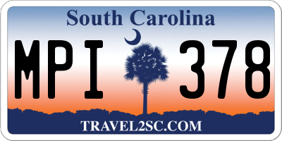SC license plate MPI378