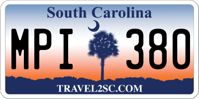 SC license plate MPI380