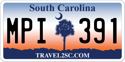 SC license plate MPI391