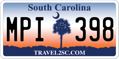 SC license plate MPI398