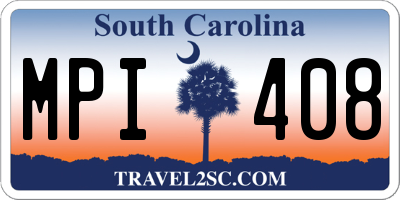 SC license plate MPI408