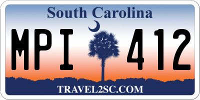 SC license plate MPI412