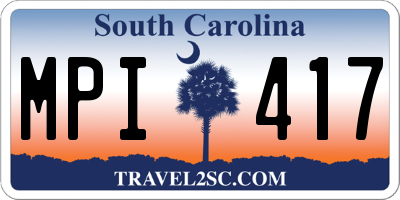 SC license plate MPI417